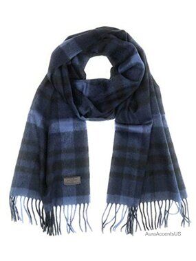 Hickey Freeman 100% Cashmere Scarf Men Patterned Winter 66x12